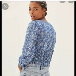 NWT Anthropology Forever That Girl Embroidered Top Size XS